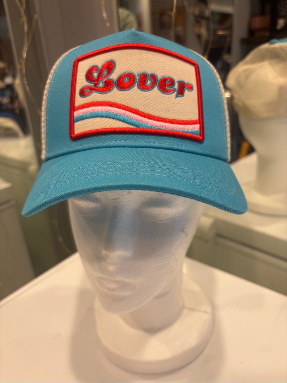 Kids "Lover" Blue Trucker Hat - Casual Mesh Cap